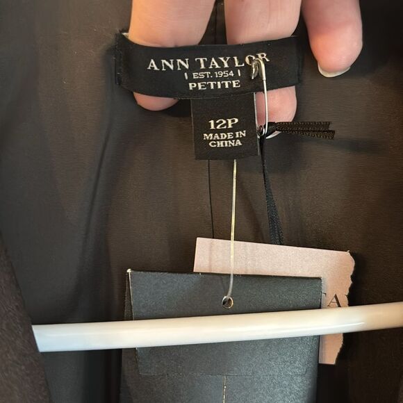 Ann Taylor Women’s Tropical Wool Brown Taupe Blazer suit jacket Classic 12P NWT! - Picture 6 of 11